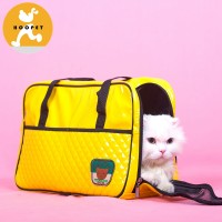 Shiny pu fashionable pet tote bag outdoor dog carrier bag