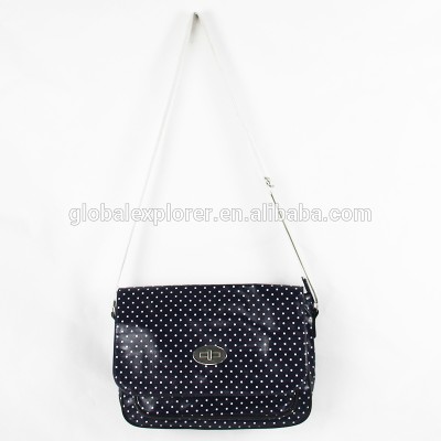 high quality oil cloth dots women shoulder bag handbag sling bag