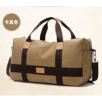 fashion cotton canvas mens large square sports travel bag