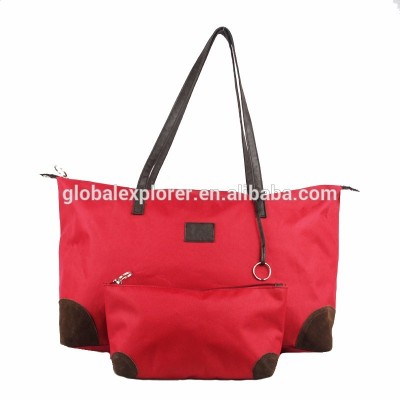 Professional supplier of 600D and PU best hand bag set patterns in factory